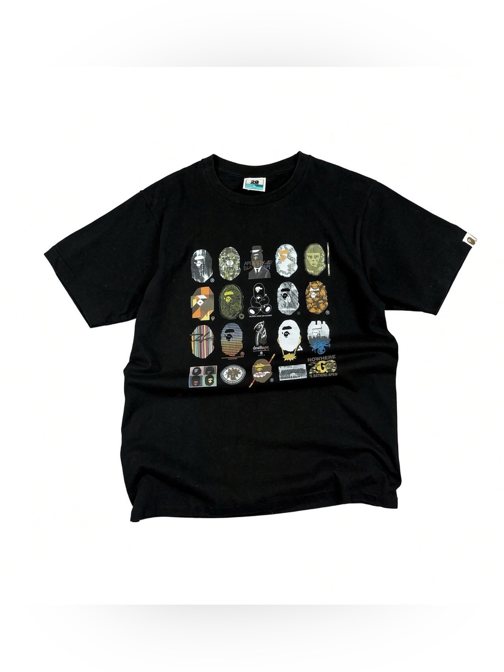 BAPE 20th Anniversary Tee Black Size M Made in Japan Nigo Kanye Futura Pharrell